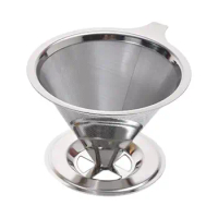 Stainless Steel Coffee Filter Stainless Steel Pour Over Coffee Dripper Set Reusable Cone Filter Single Cup Brew Maker Slow Drip