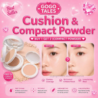 GOGO TALES Light and Nude Pressed Powder Cushion Compact Powder Double Layer 2-in-1 GT361