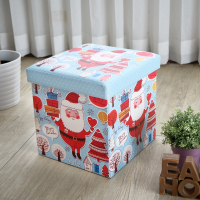 EASY HOME-耐重可摺疊收納椅凳-歡樂聖誕 (38x38x38cm)