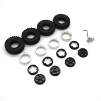 4Pcs 55Mm 1.0 Metal Beadlock Wheel Rubber Tire Set For Axial SCX24 Traxxas TRX4M FMS 1/18 1/24 RC Car Upgrade Parts