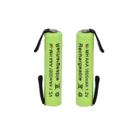 100% brand new AAA 1800mAh 1.2V rechargeable nickel hydrogen battery with solder pads, suitable for electric shavers