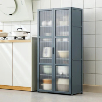 Modern Kitchen Cabinets Household Multi-functional Storage Cabinet Minimalist Floor-standing Dish Microwave Pot Kitchen Cabinet