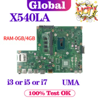 Notebook X540L Mainboard For ASUS VivoBook X540LA A540LA F540LA K540LA R540LA X540LJ Laptop Motherboard i3 i5 i7 0G/4G/RAM UMA