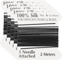 PATIKIL Silk Cord Thread 5 Pcs Pure Silk Beading Thread Cord Size 0.6 mm with The Knotting Pearls Ne
