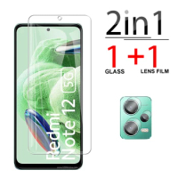 2in1 Clear Tempered glass For Xiaomi Redmi Note 12 12S Pro 12 Turbo 5G Camera Protective glass Redmy 11 11S 4G 11E 11T plus