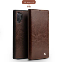 Functions Genuine Leather Pouch Cover for Samsung Galaxy Note 10 Plus Business Pocket Bag Wallet Card Slot Shell Case for Note10