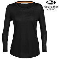 Icebreaker Sphere II GT150 女款 美麗諾羊毛排汗衣/圓領長袖上衣 0A56EJ 001 黑色