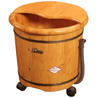 香柏木泡腳木桶40cm高過小腿家用洗腳盆泡腳桶木質足浴桶重力排水