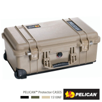 美國 PELICAN 1510 輪座拉桿氣密箱-空箱(沙漠黃)