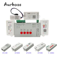 WS2811 WS2812B Pixel LED Strip Controller WS2812 WIFI/Bluetooth Music APP Controller SP105E SP108E SP107E SP110E T1000S DC5-24V
