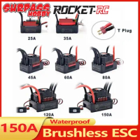 SURPASS HOBBY Waterproof Brushless ESC Speed Controller 25A 35A 45A 60A 80A 120A 150A for 1/8 1/10 1/12 RC Monster Racing Car