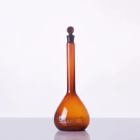 Volumetric flask with stopper 500ml,Amber Volumetric flask,Measuring bottle,Brown