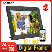 Andoer Digital Picture Frame10.1 Inch Smart WiFi Photo Frame HD IPS Touch-screen Auto Rotation Photo Sharing via APP