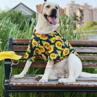 寵物衣服 向日葵襯衫夏季薄款 寵物舒適衣服防曬衣 大型犬寵物用品【不二雜貨】
