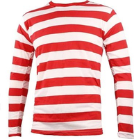 kaos garis merah putih stripe kostum badut topeng badut XL
