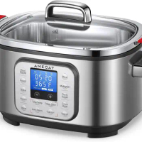 Slow Cooker 6 Quart, 10 in 1 Programmable Cooker, Rice Cooker, Sauté, Steamer &amp; More, Stainless Steel Inner Pot, Steaming