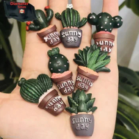1PCS Resin Sunny Day Cute Mini Plant Succulent Potted Plant Fridge Magnetic Decoration Refrigerator Magnets Sticker Gift
