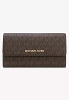 MICHAEL KORS Michael Kors Jet Set Large Logo Trifold Wallet Brown