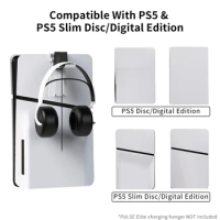 Wall Mount Controller &amp; Headset Storage Holder Headphone Hanger Gamepad Controller Hook for Playstation 5 Slim/Playstation 5