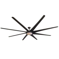 Large strong wind industrial fan black 8 blades dc motor remote control big electric ceiling fan with light
