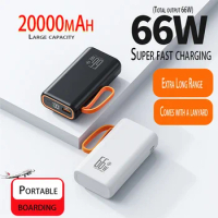 Mini Power Bank 20000mAh PD20W Two-Way 66W Fast Charging Powerbank Portable External Battery Charger for iPhone 12 Xiaomi Huawei