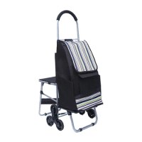 Tianyu Foldable Trolley Carts Waterproof Cloth Bag Shopping Trolley Bag With Wheels Portable Customized Supermarket 2 Wheels 500