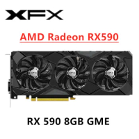 XFX RX 590 8GB GDDR5 Graphics Cards GPU Radeon AMD Radeon RX590 GME 580 8GB AMD Video Card Desktop PC Screen Computer Game Map
