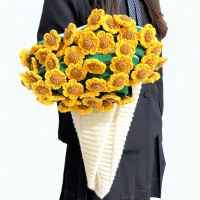 Adapted to Finished Product handmade crochet rose bouquet blanket air conditioning blanket holiday g