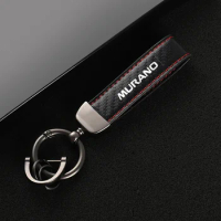Leather car keychain horseshoe buckle jewelry key chain for Nissan Murano 1 2 3 Z50 Z51 Z52 Auto Accessories