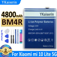 YKaiserin BM-4R Battery For Xiaomi Mi 10 Lite 10Lite 5G Mi10 Lite Mi10Lite BM4R Replacement Phone Battery 4800mAh