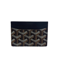 GOYARD 經典滿版LOGO防水皮革卡片夾/名片夾(黑/棕)