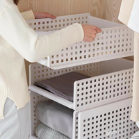 衣櫃隔板分層收納架衣櫥分隔板收納筐疊加整理置物層架塑料儲物架ATF