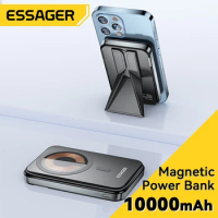 ESSAGER PD 20W Power Bank 10000mAh Magnetic Wireless Fast Charge With Phone Holder For iPhone 14 13 12 Pro Max Magsafe Powerbank