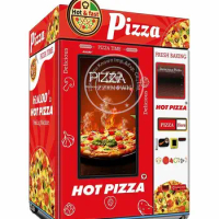Factory Frozen Pizza Venidng Machine With Microwave 60pcs In The Machine LED Light Machine
