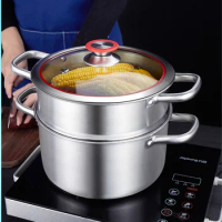 316 stainless steel steamer cooker Household thickened one pot Small Double-deck Soup pot For cooking
