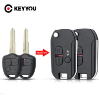 KEYYOU Remote Modified Flip Car Key Case For Mitsubishi Pajero Sport Outlander Grandis LANCER-EX ASX 2/3 Button Folding Key