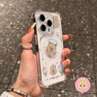 Sarung telefon capybara comel dengan reka bentuk empat sudut untuk Vivo Y78T, Y75S, Y73, Y73T, Y71T,