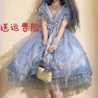 花崎原創【深海醫院】華麗珍珠刺繡lolita洛麗塔OP洋裝甜美連衣裙