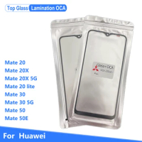 10Pcs LCD Touch Screen Front Glass Lens For Huawei Mate 20 lite 20x 30 5G mate 50 50E video display replacement Lamination OCA