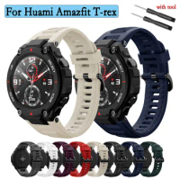 Strap For Huami Amazfit T-rex High Quality Silicone Watchband With Tool Wrist Watch Band Bracelet Accessories Correa