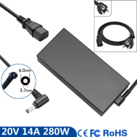 20V 14A Laptop Ac Adapter Charger For ASUS A17-280P1AAC TUF Gaming FX505GM GTX1060 GX501VS Strix G16 G614J-J I7 13650HX RTX3050