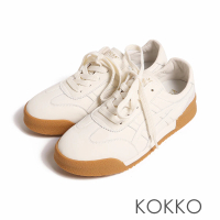 【KOKKO 集團】復古潮流韓系歐膩真皮休閒鞋(白色)