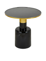 Stainless steel Brass Round Leg Table 50 X 50 cm. 45671 Gold-Black