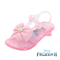 【Disney 迪士尼】正版童款 冰雪奇緣 女童低跟果凍涼鞋-粉紅/FOKT37683
