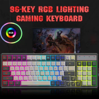 V600 Gaming Keyboard Colorful RGB Backlight 96 Keys Wired Membrane Keyboard Ultra Silence Keyboard For Laptop PC Computer