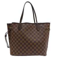 【二手名牌BRAND OFF】LOUIS VUITTON LV 路易威登【再降價】棕色 棋盤格帆布 NEVER FULL MM 托特包 M51105