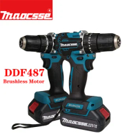 Maocsse DHP487 10mm rechargeable brushless 18V Li-Ion LXT Brushless Driver electric power drill Suitable for Makita 18V battery