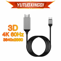 4K Type C to HDTV 60HZ HD Adapter USB C Cable Projection Same Screen Line Laptop Mobile Tablet HDMI-compatible Converter 2m