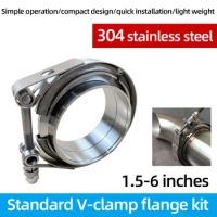 304 Stainless Steel Quick Release Standard V Band Clamp 1.5-6 Inches Male Female Flange V Clamp Kits Turbo Exhaust Pipe