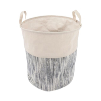 ถังใส่ผ้าทรงกลม แบบมีหูจับ Indigo KASSA HOME รุ่น EW10770 ขนาด 42 x 42 x 48 ซม. สีเทา